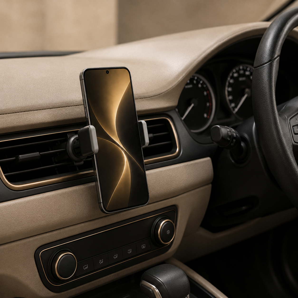 Simple Air Vent Car Holder - Black